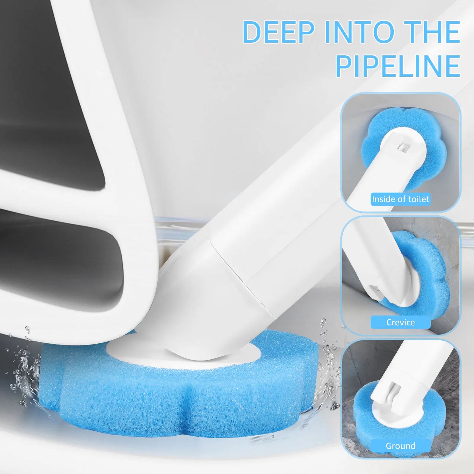 Toilet Brush Kit with Disposable Replacement Heads