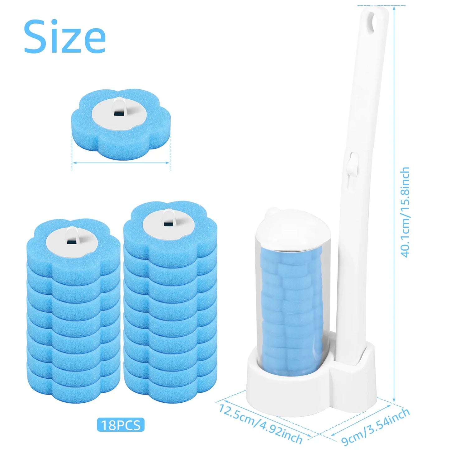 Toilet Brush Kit with Disposable Replacement Heads