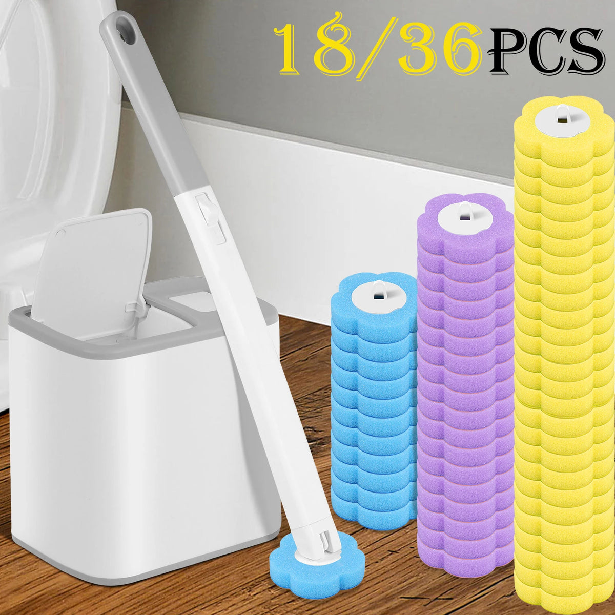 Toilet Brush Kit with Disposable Replacement Heads