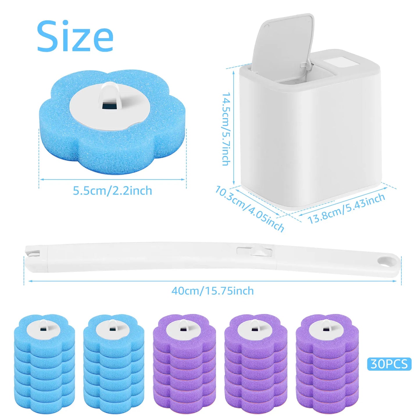 Toilet Brush Kit with Disposable Replacement Heads